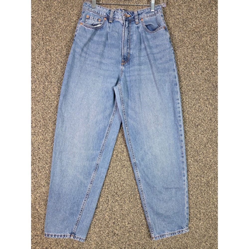 H&M Divided Mom Jeans Womens Size 6 Light Blue‎ High Rise Tapered Leg Denim